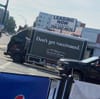 The "Don't get vaccinated" truck was a PSA from Boone Oakley