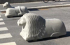 Stockholm city gets more truck-blocking lions, and now lionesses too.