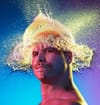 Water Wigs - portraits of bald men with exploding water balloons