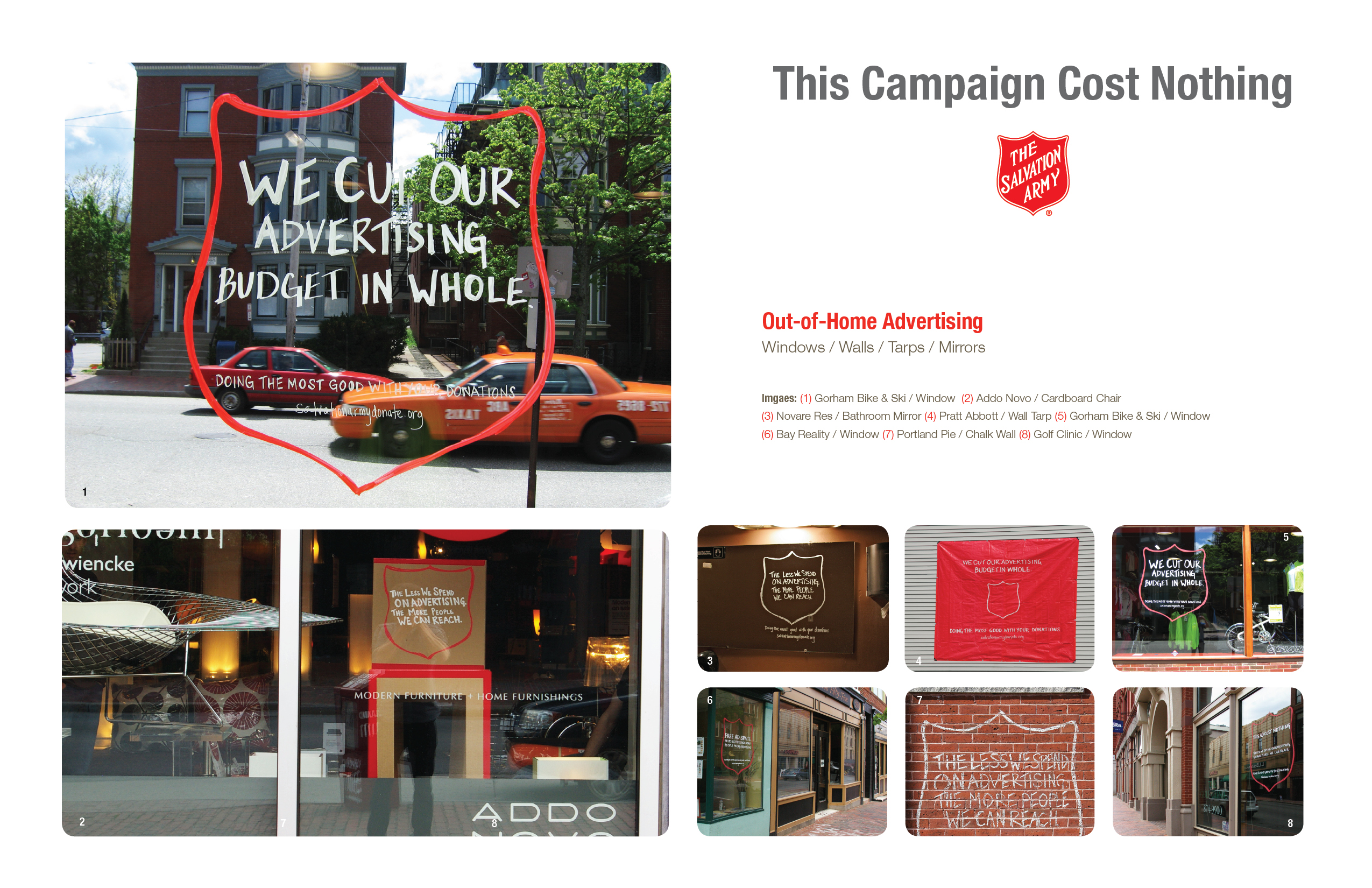 This Campaign Cost Nothing created by The VIA Group for The Salvation Army