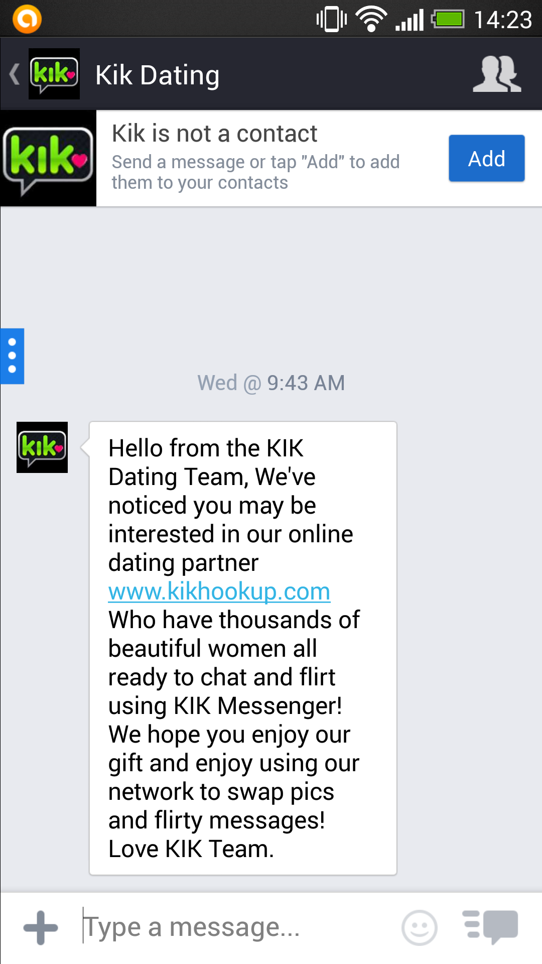 kik dating spam