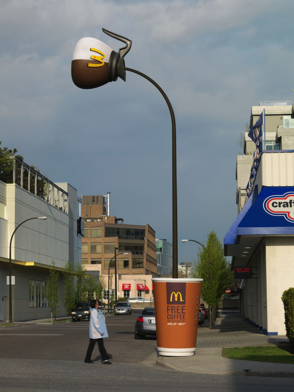 McDonald's pouring coffee sign