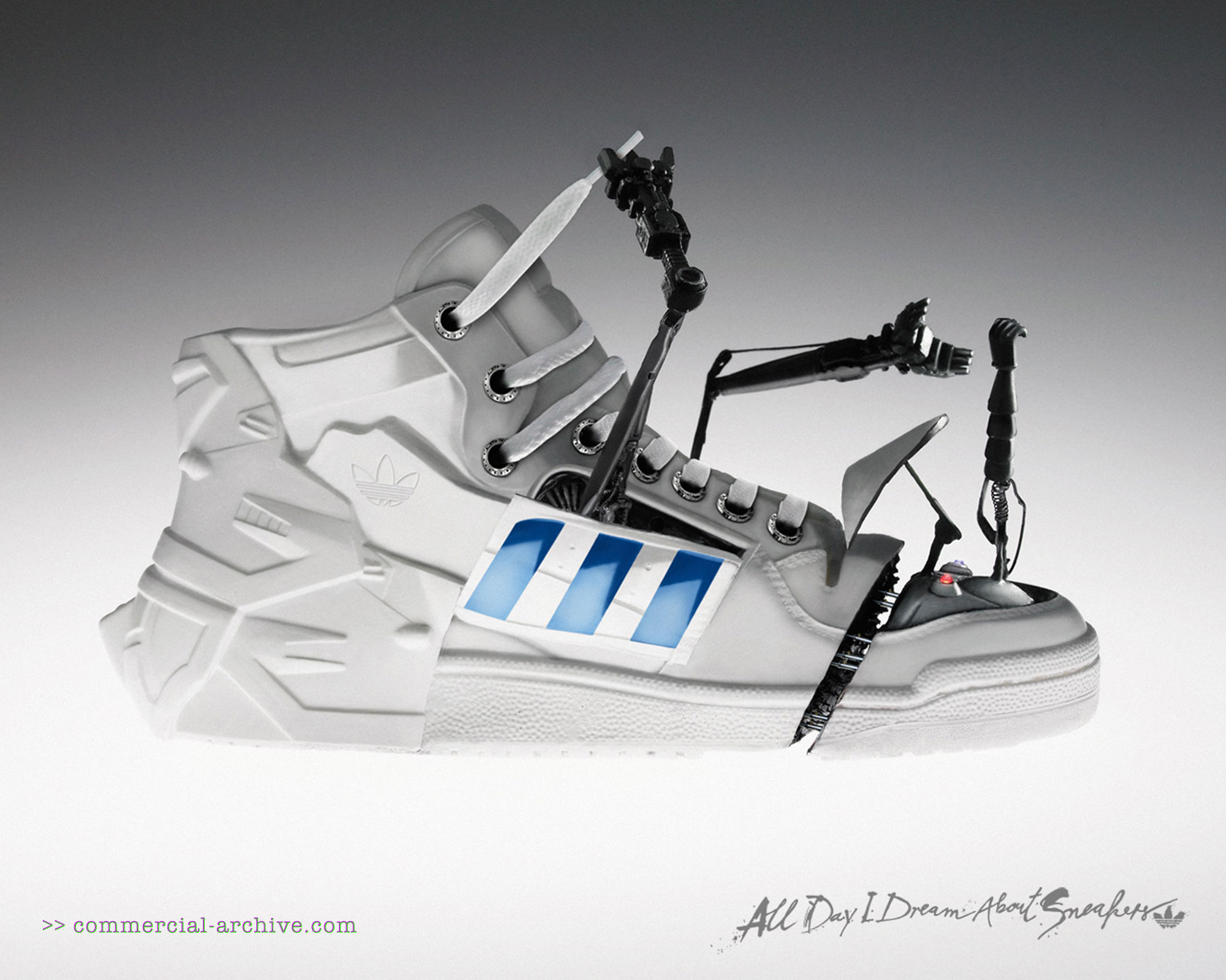 Adidas “All Day I Dream About Sneakers” Airbag / Robot / tree - print, Australia Adland®