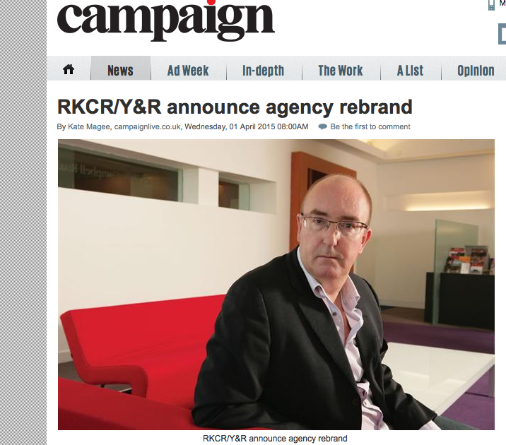 RKCR/Y&R announce agency rebrand to put Mark Roalfe's initial first Adland®