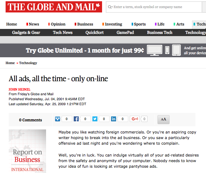 Globetechnology.com Globe and Mail - "insider's view of ...