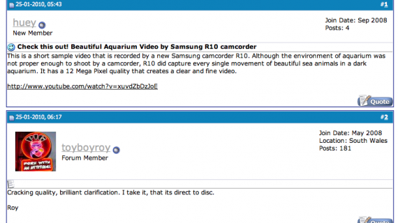 Samsung spam in forums