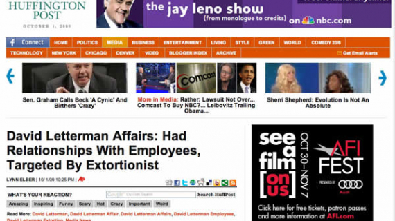 Leno Banner on Letterman article